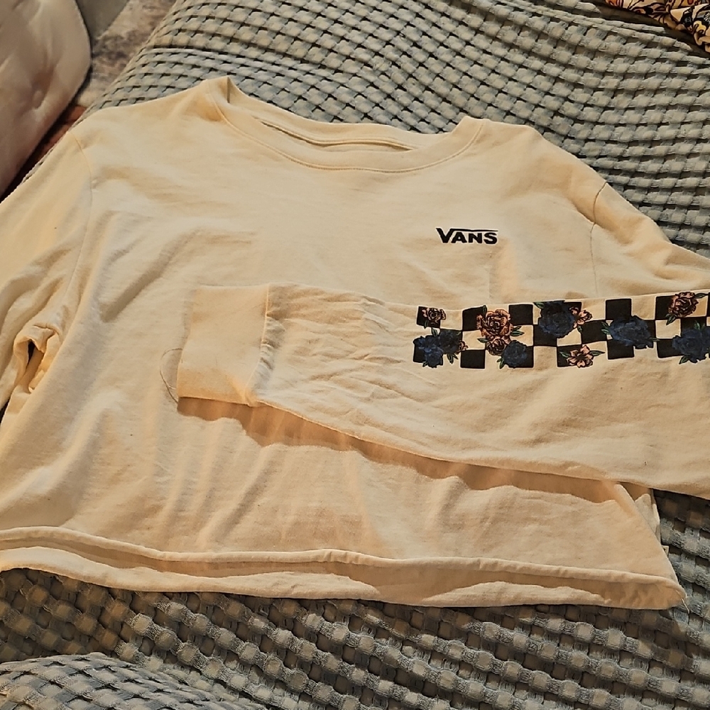 Vans Off-White Floral Checkered Crop Top